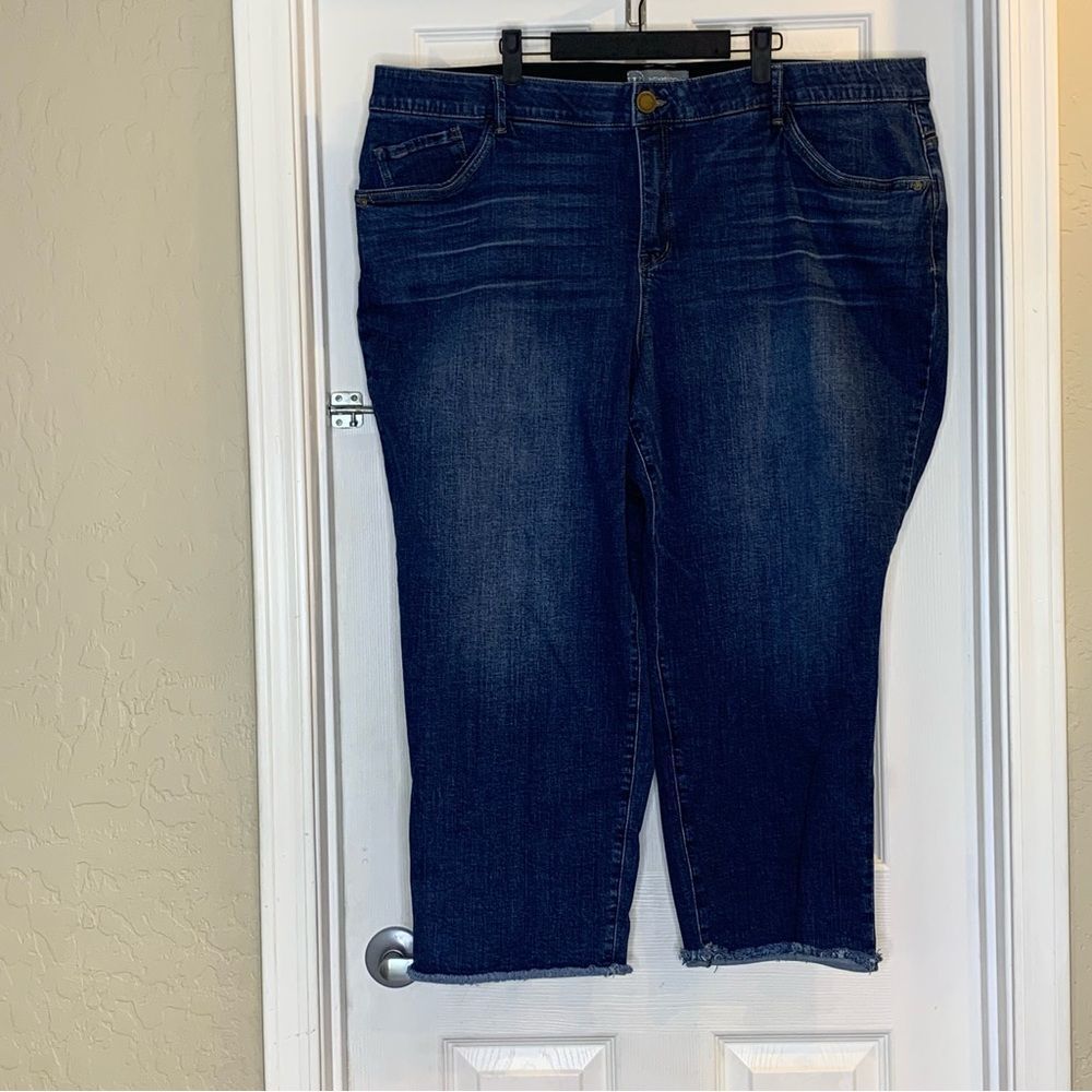 Wit & Wisdom Ab Solution High Rise Slim Straight Cropped Jeans Size 24W